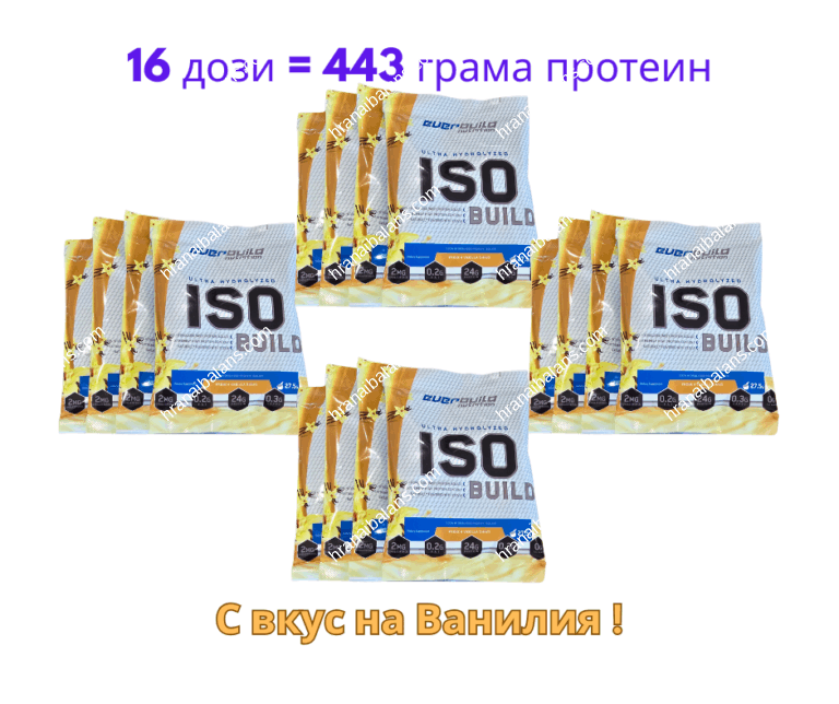 ULTRA HYDROLYZED ISO Build-Сух Протеин-Ванилия-443 грама/16 броя еднократни дози