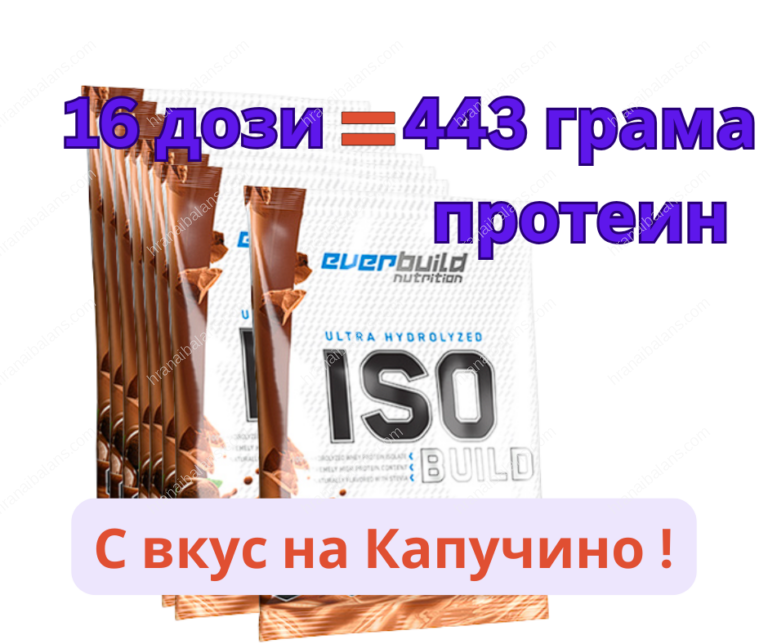 ULTRA HYDROLYZED ISO Build-Сух Протеин-Капучино-443 грама/16 броя еднократни дози